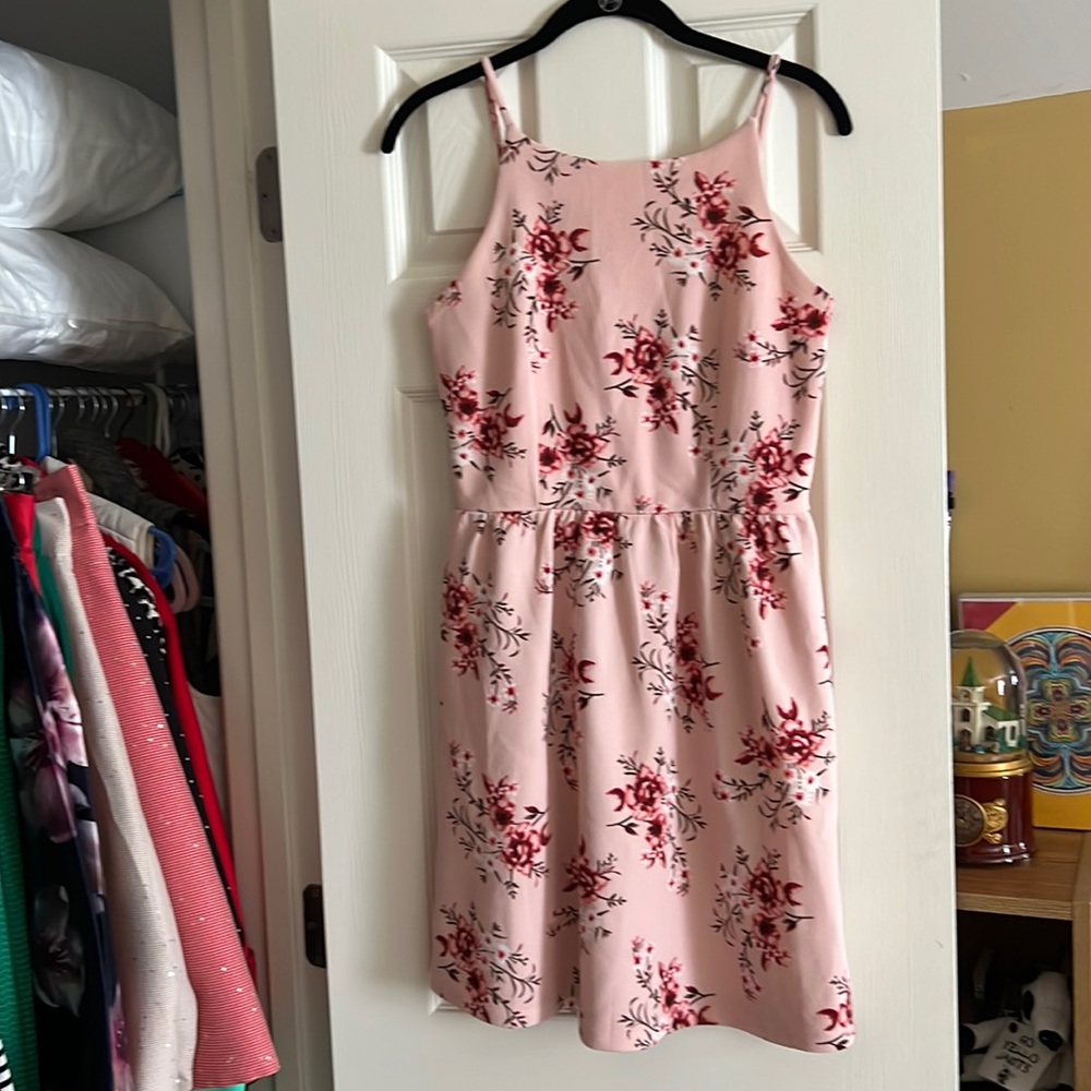 Soft Pink with floral pattern dress